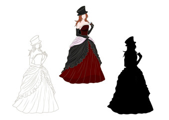 人物　ドレスを着たお姫様