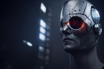 Silicon avenger. A cyborg's midnight patrol. Machine in the dark