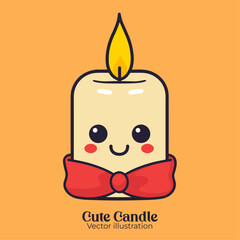 Adorable Christmas Candle: A Vector Illustration for the Holiday Season