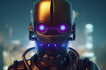 Android vigilante. Guardian of the city by night. Cybernetic sentinel