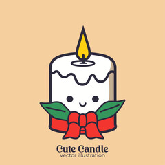 Christmas Candle Vector Art: Cute and Festive