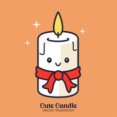 Charming Christmas Candle: A Vector Illustration for the Festive Season