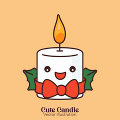 Cute Candle for Christmas: A Vector Artwork