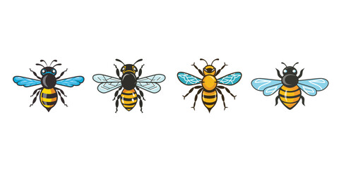 set bee vector illustration