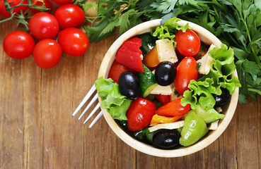 fresh organic natural salad for healthy eating
