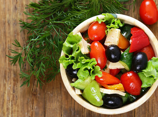 fresh organic natural salad for healthy eating