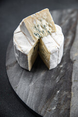 blue cheese creamy intense flavor soft mold cheese eating appetizer meal food snack on the table copy space food background rustic top view