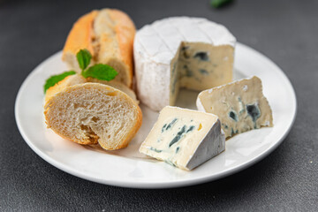 blue cheese creamy intense flavor soft mold cheese eating appetizer meal food snack on the table copy space food background rustic top view