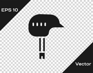 Black Bicycle helmet icon isolated on transparent background. Extreme sport. Sport equipment. Vector