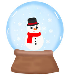 snowman with christmas tree