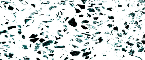 Vector white and black terrazzo old surface floor seamless patterns Transparent background