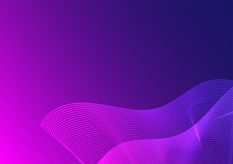 Colorful of curve or waves on black background, abstract backdrop for technology banner.