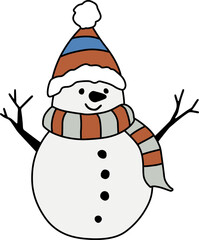 Collection of Christmas cartoons isolated on a white background. Little Santa with gifts and holiday decorations; cute card. Super cute cartoon character, illustration, hand drawn, vector