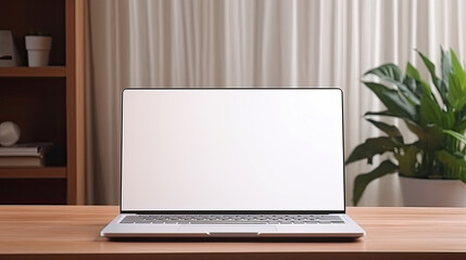 Fototapeta premium Laptop with blank screen on table.