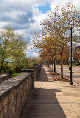 A fall street scene in the Summerset neighborhood in Pittsburgh, Pennsylvania, USA on a sunny fall day