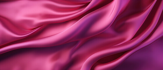Obraz premium Purple pink red silk satin. Luxury background with space for design. Viva magenta color. Drapery. Silky fabric. Banner. Wide. Long. Panoramic. Christmas, Mother's Day, Birthday, Valentine.