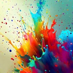„Farbexplosion: Ein kreativer Farb-Splash für visuelle Freude“ - obrazy, fototapety, plakaty