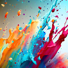 „Farbexplosion: Ein kreativer Farb-Splash für visuelle Freude“ - obrazy, fototapety, plakaty