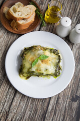 Green pesto lasagna italian peruvian gourmet comfort food