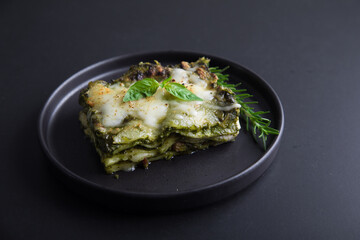 Green pesto lasagna italian peruvian gourmet comfort food