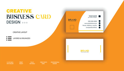 Professional Corporate company minimal business card Mockup Design Template