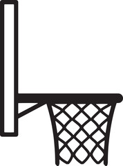 Fototapeta na wymiar basketball backboard flat icon transparent black