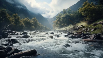 Foto auf Acrylglas Waldfluss mountain river
