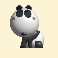 Wild 3D panda in cartoon illustration style isolated on a solid color background, perfect for any project or advertisement © fas0t