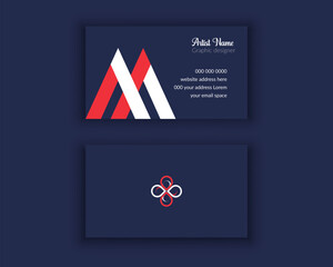 Professional Corporate company minimal business card Mockup Design Template - obrazy, fototapety, plakaty