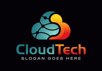 Logo cloud technology, IT security, computer, internet