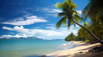 Fototapeta na wymiar Tropical island beach on a sunny day