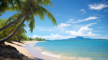 Tropical island beach on a sunny day