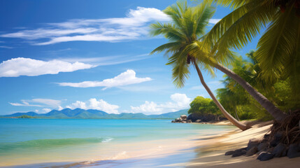 Fototapeta na wymiar Tropical island beach on a sunny day