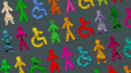 Colored paper figures of people as concept of diversity and inclusion.