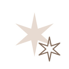 Simple Aesthetic Beige Winter Christmas shining magic star icon. Modern shapes vector symbol. Linear pictogram pack for web apps and mobile concept