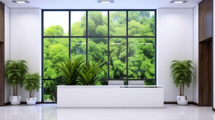 Office interior  with eco interior decoration  Home interior with decor  plants decoration interior design of work space