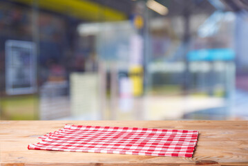 Desk of free space with green plant and window of spring time . High quality photo