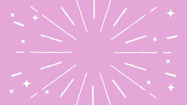 手書き風の線　回転するループアニメーション　
背景は色背景　線は白色