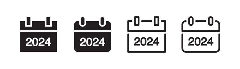 2024 calendar icon set. Vector EPS 10