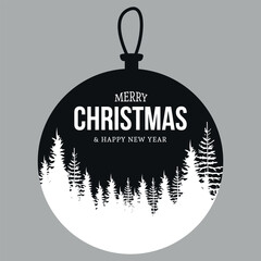 Christmas tree ball, isolated ball. Christmas tree forest. Merry Christmas. For web design, print, vector.