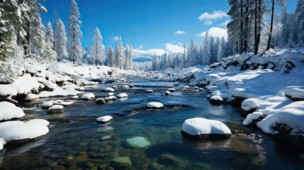 Beautiful landscape of winter