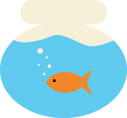 Goldfish in aquarium illustration