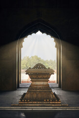 Tomb of Safdar Jang mausoleum in New Delhi, India, ancient indian marble grave of Nawab Safdarjung - obrazy, fototapety, plakaty