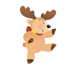 christmas reindeer with ribbon