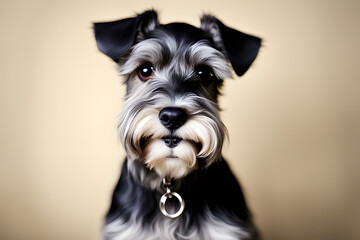 adorable schnauzer.Generative AI