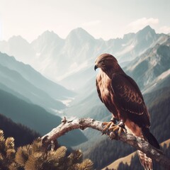 eagle on a branch animal background for social media