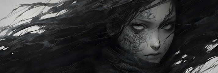 Horror Anime Manga style background design art