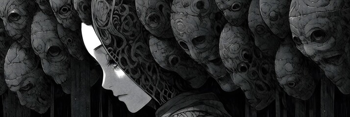 Horror Anime Manga style background design art