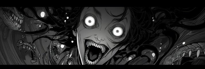 Horror Anime Manga style background design art