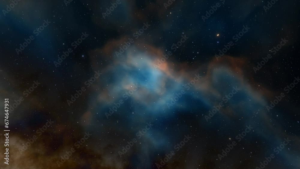 Wall mural flight through the galaxy, through the stars of the nebula in space. colorful space background
